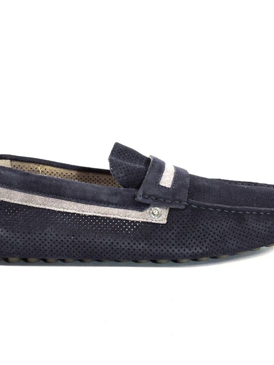 RICHMOND ?? MEN\'S BLUE SOFT SUEDE COMFORT FLAT SUMMER MOCCASINS main image 3